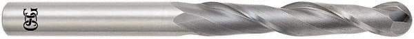 OSG - 18mm Diam, 76mm LOC, 2 Flute Solid Carbide Ball End Mill - Uncoated, Single End, 153mm OAL, 18mm Shank Diam, Spiral Flute - USA Tool & Supply
