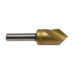 M.A. Ford - 1" Head Diam, 1/2" Shank Diam, 1 Flute 120° High Speed Steel Countersink - TiN Finish, 2-3/4" OAL - USA Tool & Supply