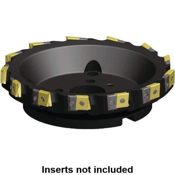 Kennametal - 7 Inserts, 6" Cut Diam, 2" Arbor Diam, 25.45mm Max Depth of Cut, Indexable Square-Shoulder Face Mill - 0/90° Lead Angle, 2-3/8" High, LN.U 2210.. Insert Compatibility, Series MEGA90 - USA Tool & Supply