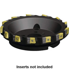 Kennametal - 7 Inserts, 6" Cut Diam, 2" Arbor Diam, 25.45mm Max Depth of Cut, Indexable Square-Shoulder Face Mill - 0/90° Lead Angle, 2-3/8" High, LN.U 2210.. Insert Compatibility, Series MEGA90 - USA Tool & Supply