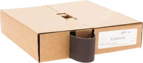 Made in USA - 2" x 50 Yd 240 Grit Aluminum Oxide Cloth Roll - J Weighted Backing - USA Tool & Supply