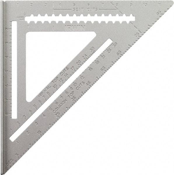 Irwin - 12" Blade Length, Aluminum Rafter Square - USA Tool & Supply
