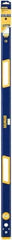 Irwin - 48" Long 3 Vial Box Beam Level - Aluminum, Blue/Yellow, 1 Level & 2 Plumb Vials - USA Tool & Supply