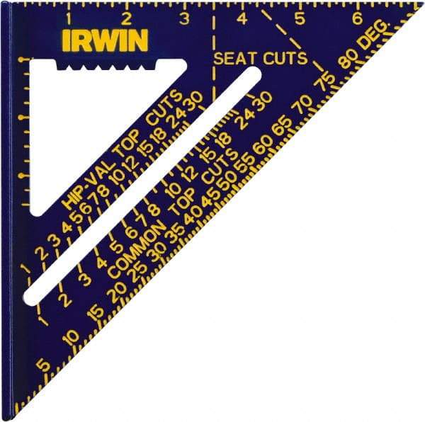 Irwin - 7" Blade Length, Aluminum Rafter Square - USA Tool & Supply