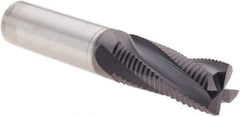 Melin Tool - 1/2" Diam, Fine Pitch, 1-1/4" LOC, 4 Flute Solid Carbide Corner Chamfer Roughing End Mill - nACo Finish, 3" OAL, 1/2" Shank Diam, Single End, Centercutting, 20° Helix - USA Tool & Supply