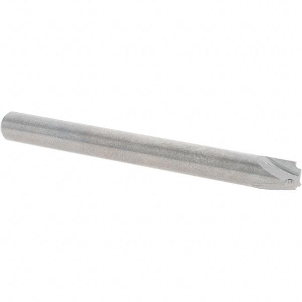 Melin Tool - 1/32" Radius, 3 Flute Solid Carbide Corner Rounding End Mill - Single End, Uncoated, 1/8" Tip Diam, 2" OAL, 3/16" Shank Diam - USA Tool & Supply