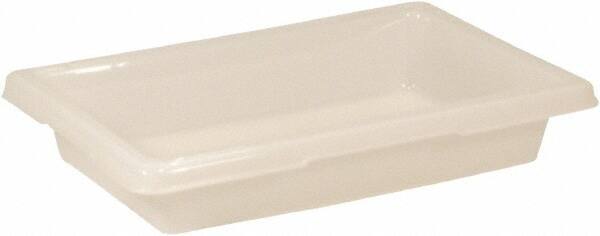 Rubbermaid - Rectangular, White Polyethylene Food Tote Box - 3-1/2" High x 12" Wide x 18" Long, with Snap-On Lid - USA Tool & Supply