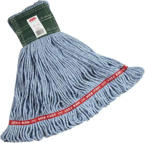 Rubbermaid - 1" Green Head Band, Medium Blended Fiber Loop End Mop Head - 4 Ply, Side Loading Connection - USA Tool & Supply