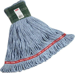 Rubbermaid - 1" Green Head Band, Medium Blended Fiber Loop End Mop Head - 4 Ply, Side Loading Connection - USA Tool & Supply