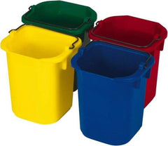 Rubbermaid - 5 Qt, 215.9mm High, Polypropylene Rectangular Color Variety Single Pail (4-Pack) - Handle Included, 190.5mm Top Length x 234.95mm Top Width - USA Tool & Supply