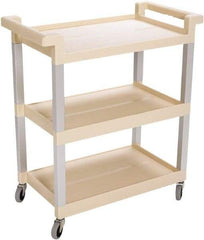 Rubbermaid - 100 Lb Capacity, 16" Wide x 31-1/2" Long x 36" High Standard Utility Cart - 3 Shelf, Plastic, Swivel Casters - USA Tool & Supply