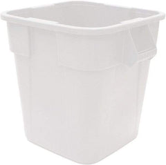 Rubbermaid - 40 Gal White Square Trash Can - Polyethylene, 730mm High x 596.9mm Long x 596.9mm Wide - USA Tool & Supply