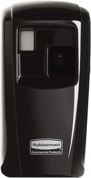 Rubbermaid - 0.012 Cu Ft Coverage, Black Metered Aerosol Dispenser - C Battery Required - USA Tool & Supply