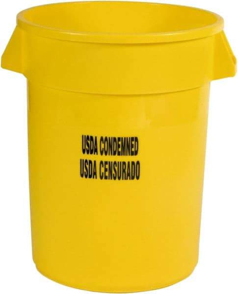 Rubbermaid - Round, Yellow Food Storage Container - 27.3" High x 22" Wide - USA Tool & Supply