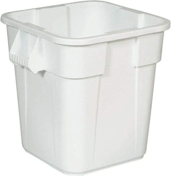 Rubbermaid - 28 Gal White Square Trash Can - Polyethylene, 572mm High x 546.1mm Long x 546.1mm Wide - USA Tool & Supply