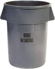 Rubbermaid - Round, Gray Food Storage Container - 31-1/2" High x 24" Wide - USA Tool & Supply