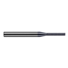 Variable Helix End Mills for Exotic Alloys - Finishers - 0.0600″ Cutter Diameter × 0.5000″ (1/2″) Length of Cut Carbide Square End Mill Finisher for Exotic Alloys, 7 Flutes, AlTiN Nano Coated