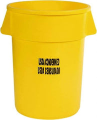 Rubbermaid - Round, Yellow Food Storage Container - 31-1/2" High x 24" Wide - USA Tool & Supply