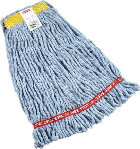 Rubbermaid - 1" Yellow Head Band, Small Blended Fiber Loop End Mop Head - 4 Ply, Side Loading Connection - USA Tool & Supply