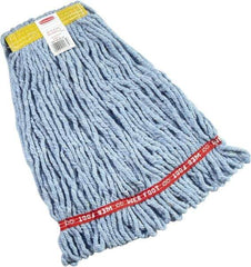 Rubbermaid - 1" Yellow Head Band, Small Blended Fiber Loop End Mop Head - 4 Ply, Side Loading Connection - USA Tool & Supply