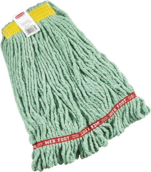 Rubbermaid - 1" Yellow Head Band, Small Blended Fiber Loop End Mop Head - 4 Ply, Side Loading Connection - USA Tool & Supply