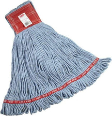 Rubbermaid - 5" Red Head Band, Large Blended Fiber Loop End Mop Head - 4 Ply, Clamp Jaw Connection - USA Tool & Supply