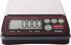Rubbermaid - 12 Lb. Capacity, Digital Portion Control Scale - 0.1 and 1/8 oz. Graduation, 6-3/8 x 5-3/4" Platform - USA Tool & Supply