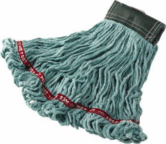 Rubbermaid - 1" Green Head Band, Medium Blended Fiber Loop End Mop Head - 4 Ply, Side Loading Connection - USA Tool & Supply