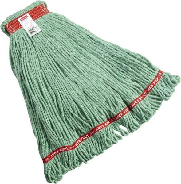 Rubbermaid - 1" Red Head Band, Large Blended Fiber Loop End Mop Head - 4 Ply, Side Loading Connection - USA Tool & Supply