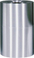 Rubbermaid - 62 Gal Aluminum Round Decorative Waste Receptacle With Top - Aluminum, 35" High - USA Tool & Supply