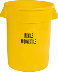 Rubbermaid - Round, Yellow Food Storage Container - 27.3" High x 22" Wide - USA Tool & Supply