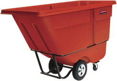 Rubbermaid - 1,250 Lb Load Capacity, 1 Cu Yd, Polyethylene Tilt Truck - 33-1/2" Wide x 72-1/4" Long, Red - USA Tool & Supply