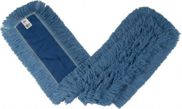 Rubbermaid - 48" Long x 5" Wide Cotton/Synthetic Dust Mop Head - Envelope Connection, Blue, Cut-End Head, Launderable - USA Tool & Supply