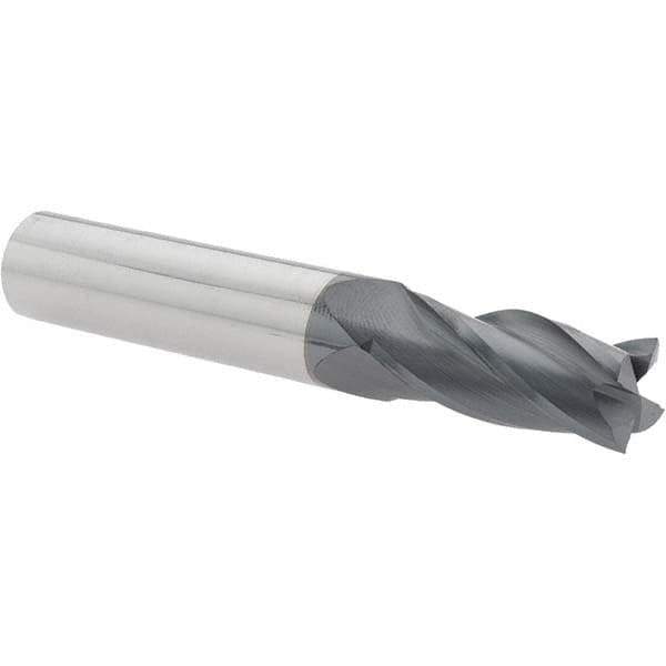 Melin Tool - 17/32", 1-1/4" LOC, 9/16" Shank Diam, 3-1/2" OAL, 4 Flute, Solid Carbide Square End Mill - Single End, AlTiN Finish, Spiral Flute, 30° Helix, Right Hand Cut, Right Hand Flute - USA Tool & Supply