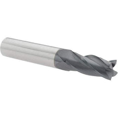 Melin Tool - 17/32", 1-1/4" LOC, 9/16" Shank Diam, 3-1/2" OAL, 4 Flute, Solid Carbide Square End Mill - Single End, AlTiN Finish, Spiral Flute, 30° Helix, Right Hand Cut, Right Hand Flute - USA Tool & Supply