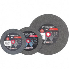 WALTER Surface Technologies - 80 Grit Aluminum Oxide Bench & Pedestal Grinding Wheel - 10" Diam x 1" Hole x 1" Thick, 2500 Max RPM, Fine Grade, Vitrified Bond - USA Tool & Supply