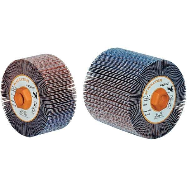 WALTER Surface Technologies - 4-1/4" Diam 40 Grit Aluminum Oxide Unmounted Flap Wheel - 5/8-11 Threaded Hole, 2" Wide, Coated, Grade Coarse, 3,800 Max RPM - USA Tool & Supply