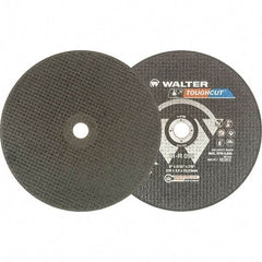 WALTER Surface Technologies - 9" 30 Grit Aluminum Oxide Cutoff Wheel - 3/32" Thick, 7/8" Arbor, 6,600 Max RPM, Use with Angle Grinders - USA Tool & Supply