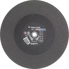 WALTER Surface Technologies - 20" 24 Grit Aluminum Oxide Cutoff Wheel - 3/16" Thick, 1" Arbor, 3,000 Max RPM, Use with Stationary Tools - USA Tool & Supply