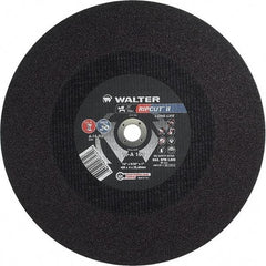WALTER Surface Technologies - 16" 24 Grit Aluminum Oxide Cutoff Wheel - 5/32" Thick, 1" Arbor, 3,800 Max RPM, Use with Stationary Tools - USA Tool & Supply