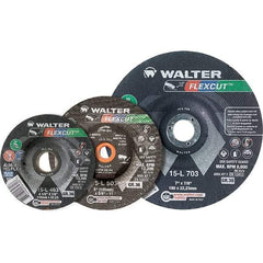WALTER Surface Technologies - 3" Diam x 3/8" Hole, 36 Grit Surface Grinding Wheel - Aluminum Oxide/Silicon Carbide Blend, Resinoid Bond - USA Tool & Supply