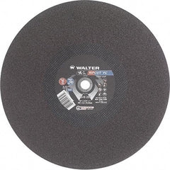WALTER Surface Technologies - 20" 24 Grit Aluminum Oxide Cutoff Wheel - 3/16" Thick, 1" Arbor, 3,000 Max RPM, Use with Stationary Tools - USA Tool & Supply