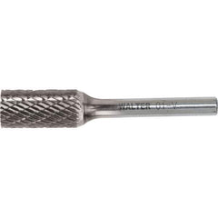 WALTER Surface Technologies - 7/16" Cut Diam, 1/4" Shank Diam, Cylinder Head Double Cut Burr - Carbide, 1" LOC - USA Tool & Supply