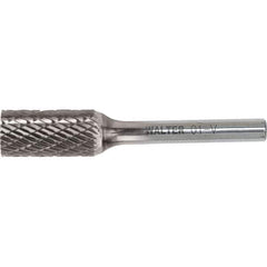 WALTER Surface Technologies - 1/4" Cut Diam, 1/4" Shank Diam, Cylinder Head Double Cut Burr - Carbide, 5/8" LOC - USA Tool & Supply