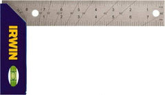 Irwin - 8" Blade Length ABS Plastic (Handle) & Stainless Steel (Blade) Square - USA Tool & Supply