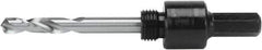 Irwin Blades - 9/16 to 1-3/16" Tool Diam Compatibility, Hex Shank, Steel Integral Pilot Drill, Hole Cutting Tool Arbor - 3/8" Min Chuck, Hex Shank Cross Section, Threaded Shank Attachment, For Hole Saws - USA Tool & Supply