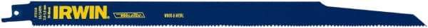 Irwin Blades - 12" Long, Bi-Metal Reciprocating Saw Blade - Straight Profile, 10 to 14 TPI, Toothed Edge, Tang Shank - USA Tool & Supply