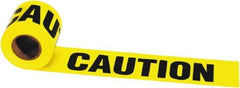 Irwin - 1,000' Long x 3" Wide Roll, Polyethylene, Black & Yellow Barricade Tape - Message: CAUTION - USA Tool & Supply