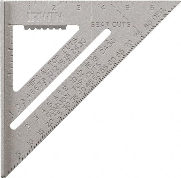 Irwin - 7" Blade Length, Aluminum Rafter Square - USA Tool & Supply