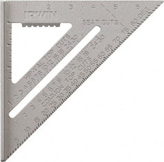 Irwin - 7" Blade Length, Aluminum Rafter Square - USA Tool & Supply